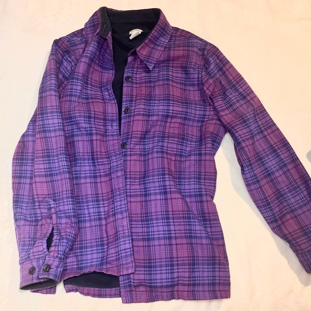 L.L.Bean Purple Plaid Button up Jacket!